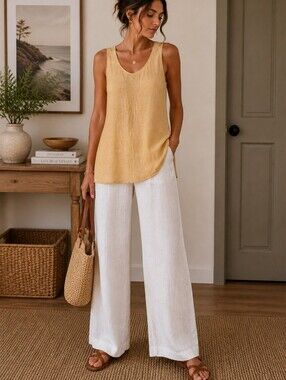 Eileen Fisher Italian Yarn, Linen And Silk Top
